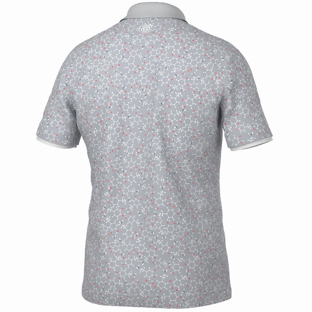 Galvin Green Mannix Polo Shirt - Cool Grey/Coral Gym workout