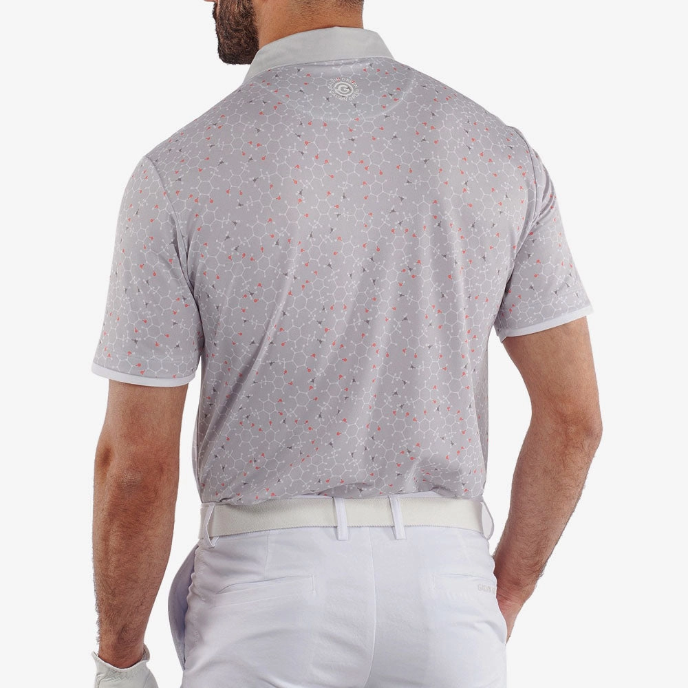 Galvin Green Mannix Polo Shirt - Cool Grey/Coral cyber monday