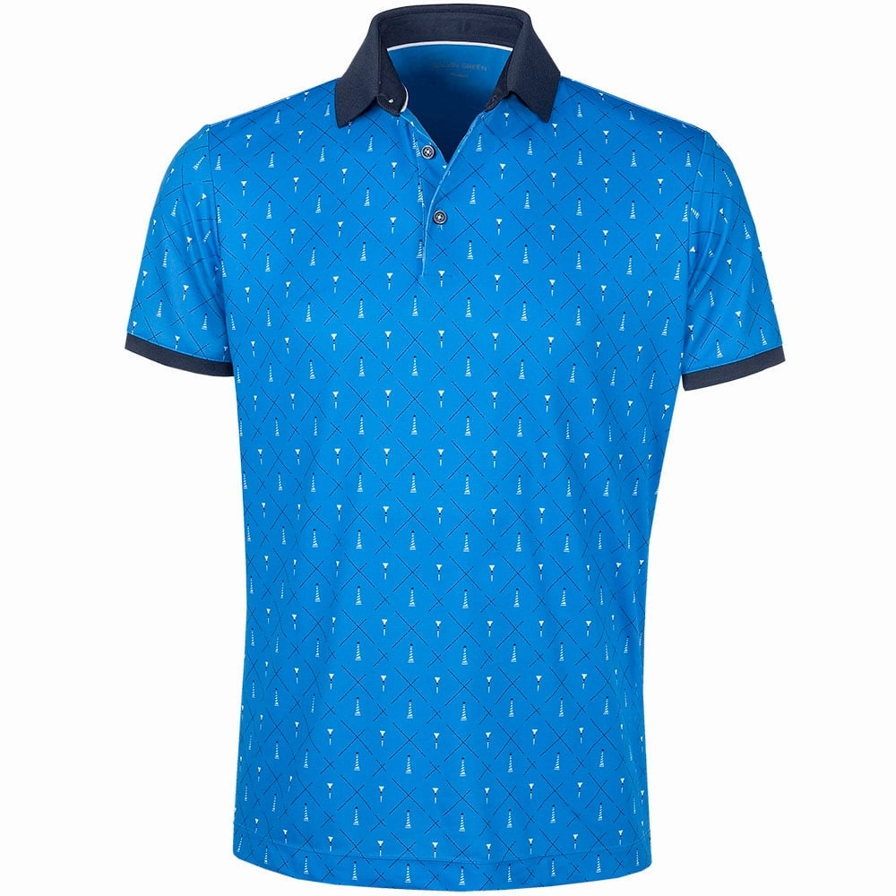 Galvin Green Manolo Ventil8  Polo Shirt - Blue/White/Navy Fashion-Forward Fit