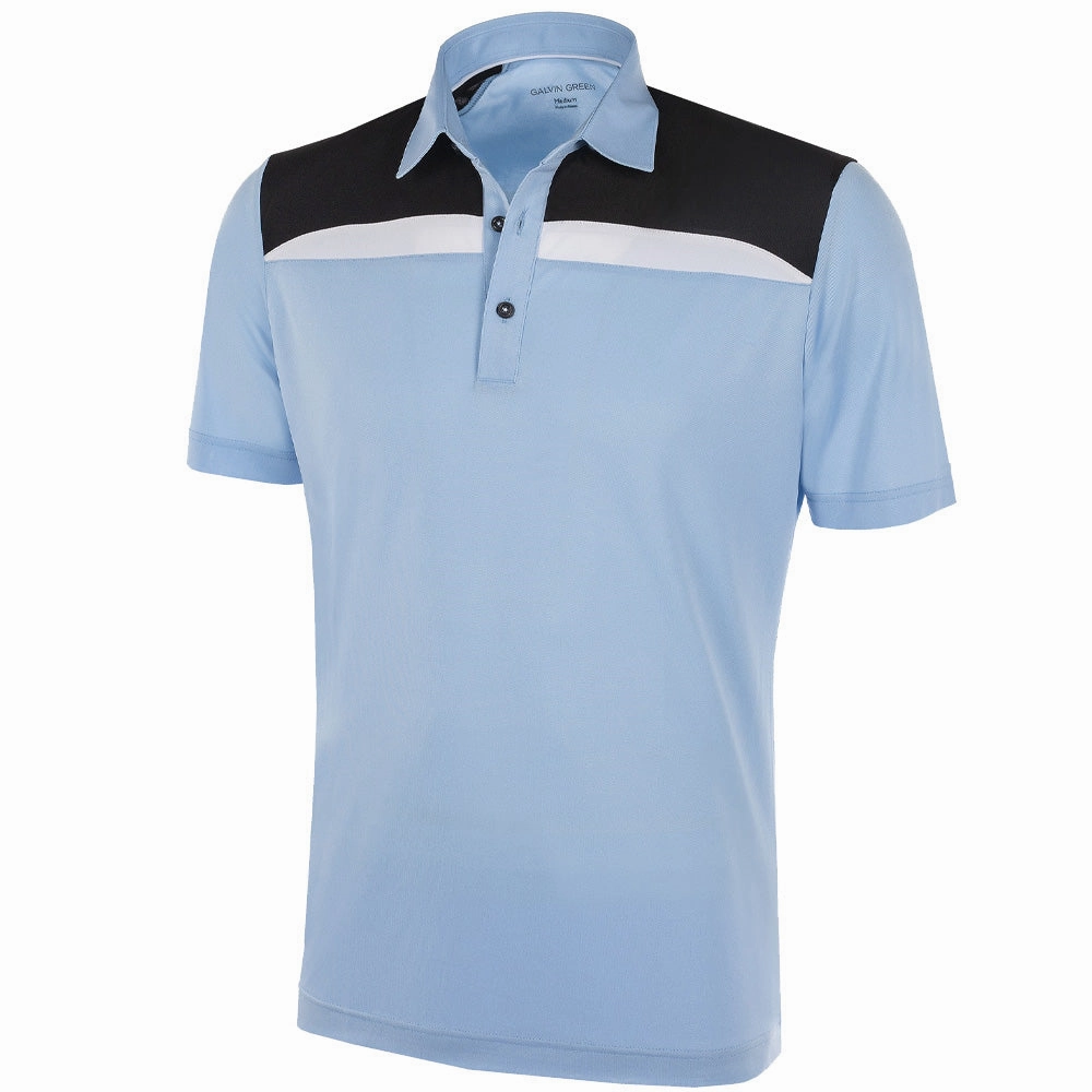 Relaxed Look Galvin Green Mapping Ventil8  Polo Shirt - Blue Bell/Black/White