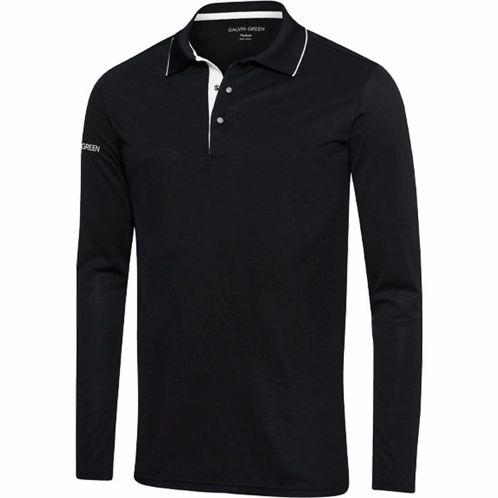 Sublimation Resistant Fabric Galvin Green Marc Ventil8  Polo Shirt - Black/White