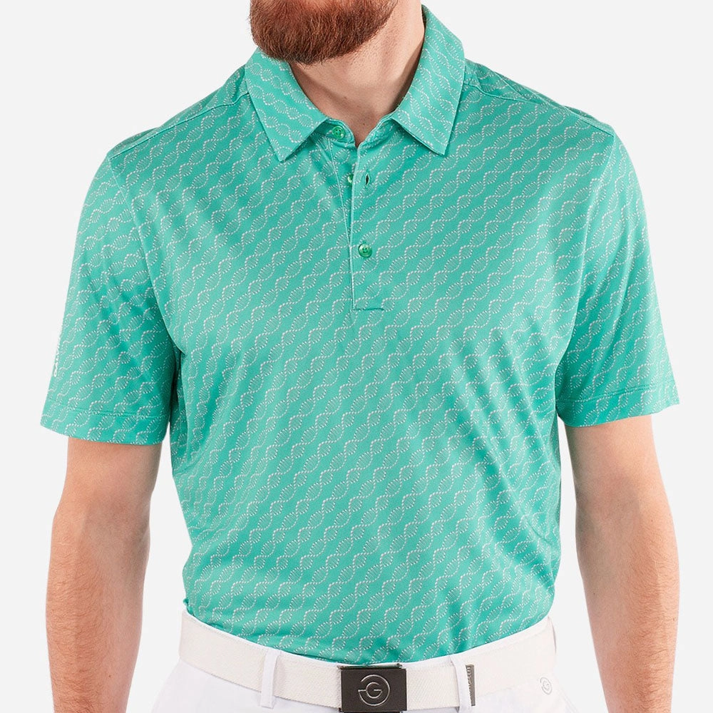 Galvin Green Marcus Polo Shirt - Atlantis Green Solid Color Sporty Comfort