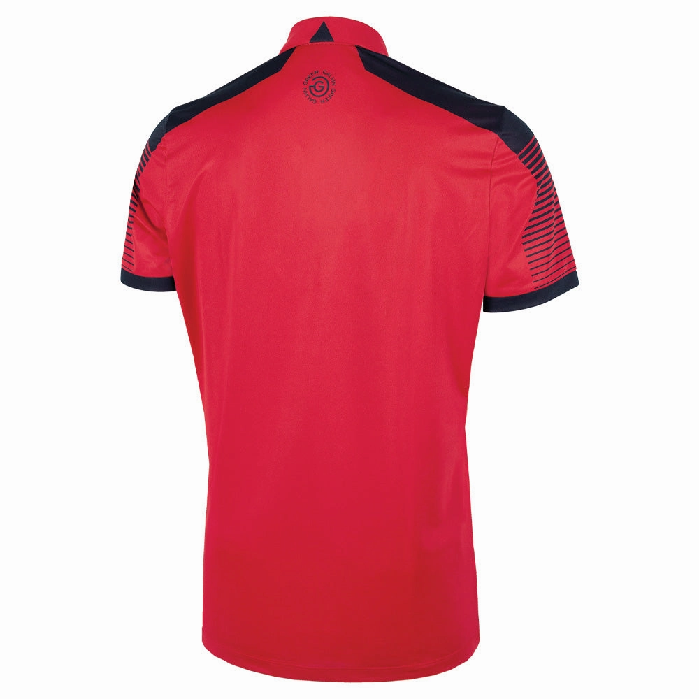 Fun Style Smooth Jersey Texture Galvin Green Marcus Polo Shirt - Red/Navy