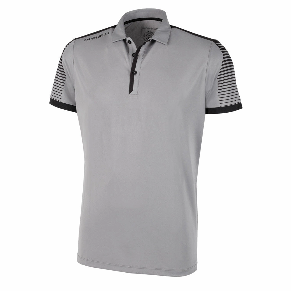 Trendy Comfort Fit Casual Look Wear Galvin Green Marcus Polo Shirt V8  - Sharkskin/Black