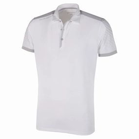 LongLastingColor Comfy Vibes Galvin Green Marcus Polo Shirt V8  - White/Cool Grey