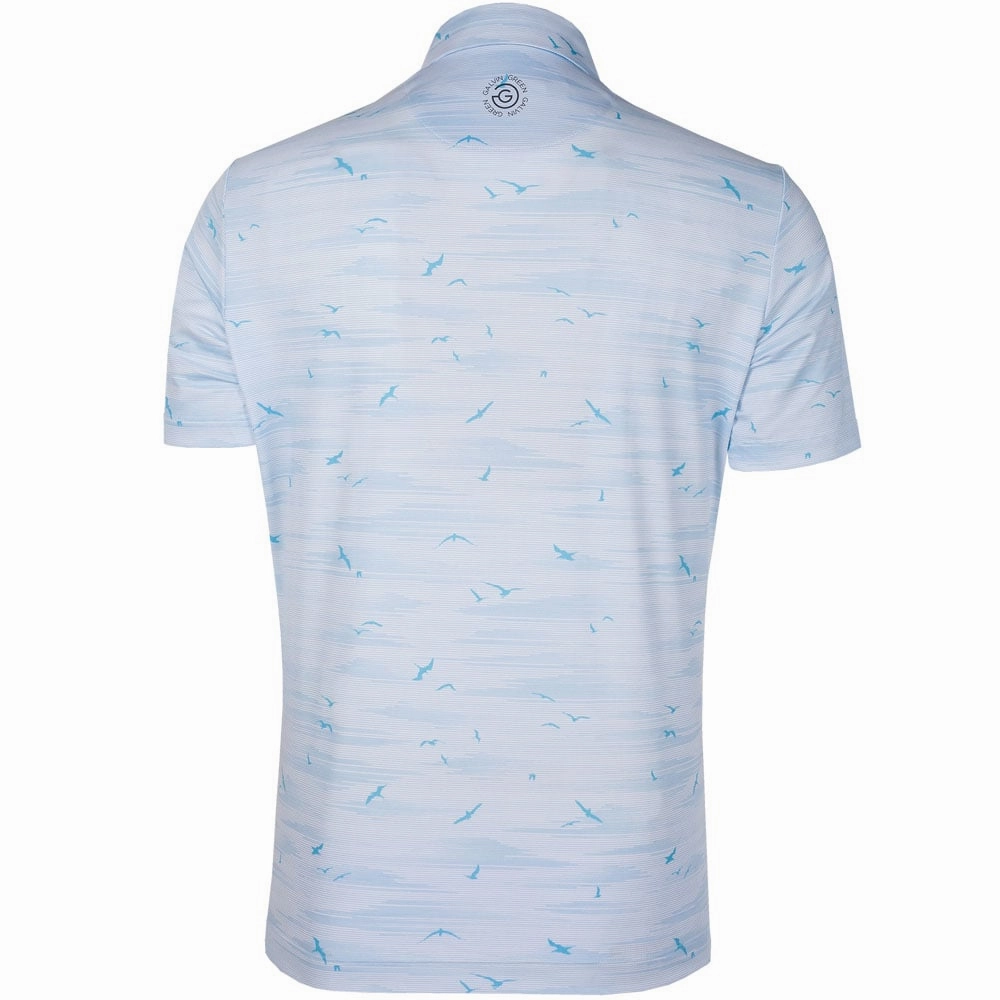 Galvin Green Marin Ventil8  Polo Shirt - Light Blue Loose fitting comfort Minimalist Stitching