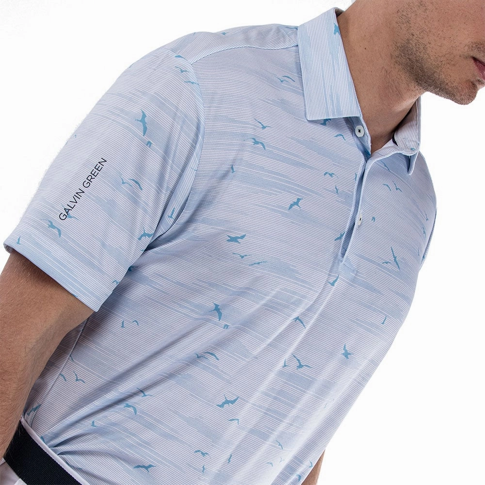 Galvin Green Marin Ventil8  Polo Shirt - Light Blue Trendy Apparel Wrinkle-Free