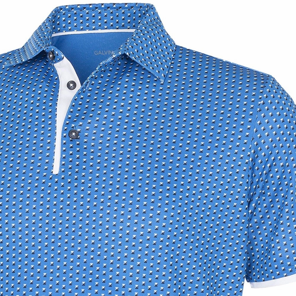 Galvin Green Mark V8  Polo Shirt - Blue/White Summer Casual