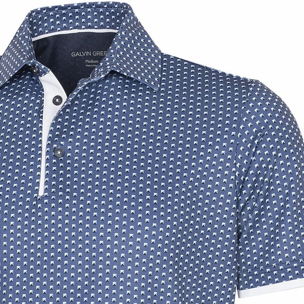 Galvin Green Mark V8  Polo Shirt - Ensign Blue/Navy elastic waistband
