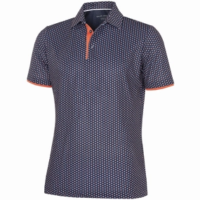 Galvin Green Mark V8  Polo Shirt - Navy/Orange Simple Wear