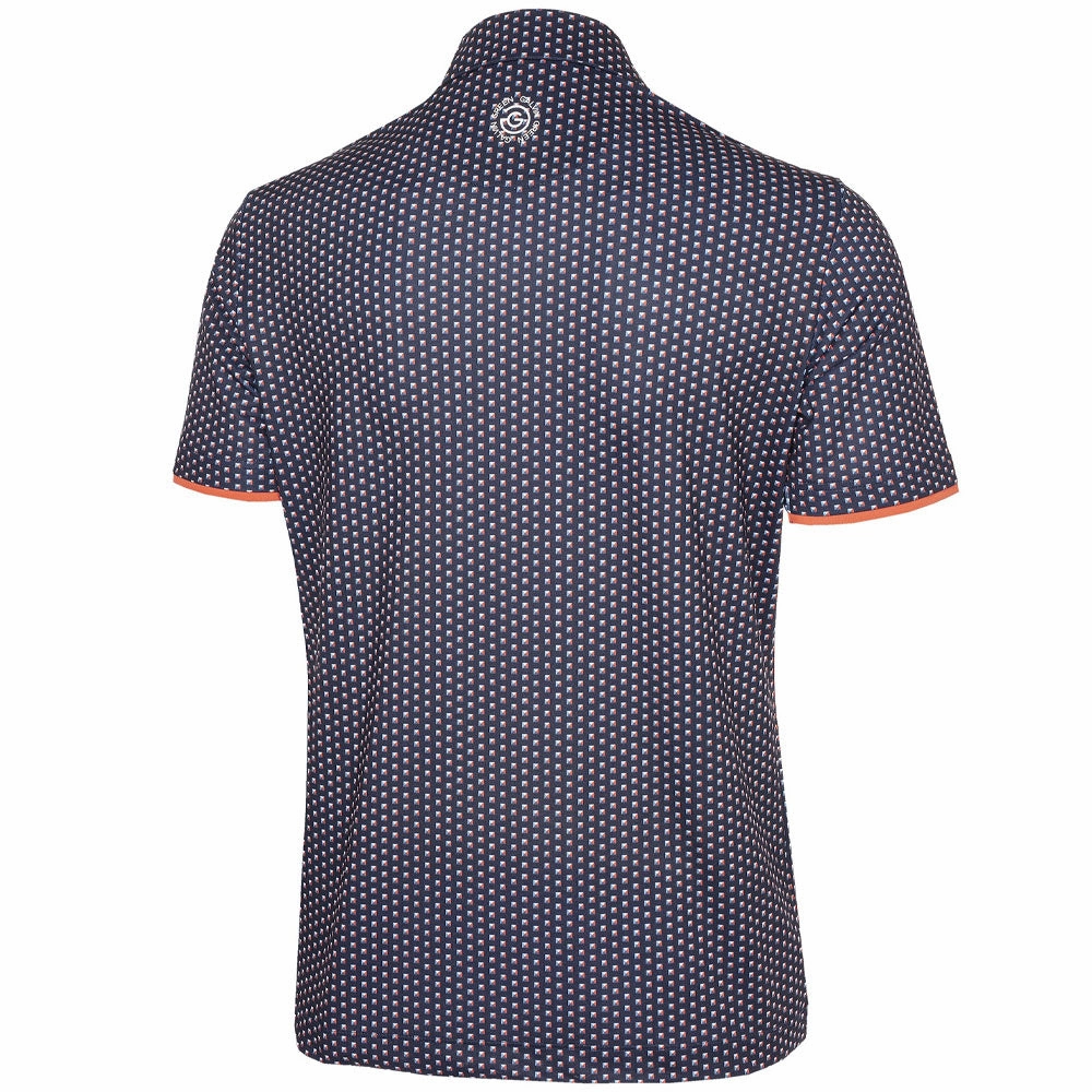 Galvin Green Mark V8  Polo Shirt - Navy/Orange Relaxed and Comfy Short Sleeve