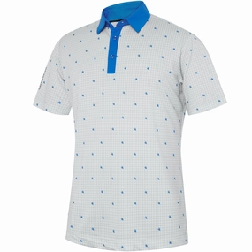 hiking clothes Holiday Style Trend Galvin Green Marley Polo Shirt - White/Royal Blue