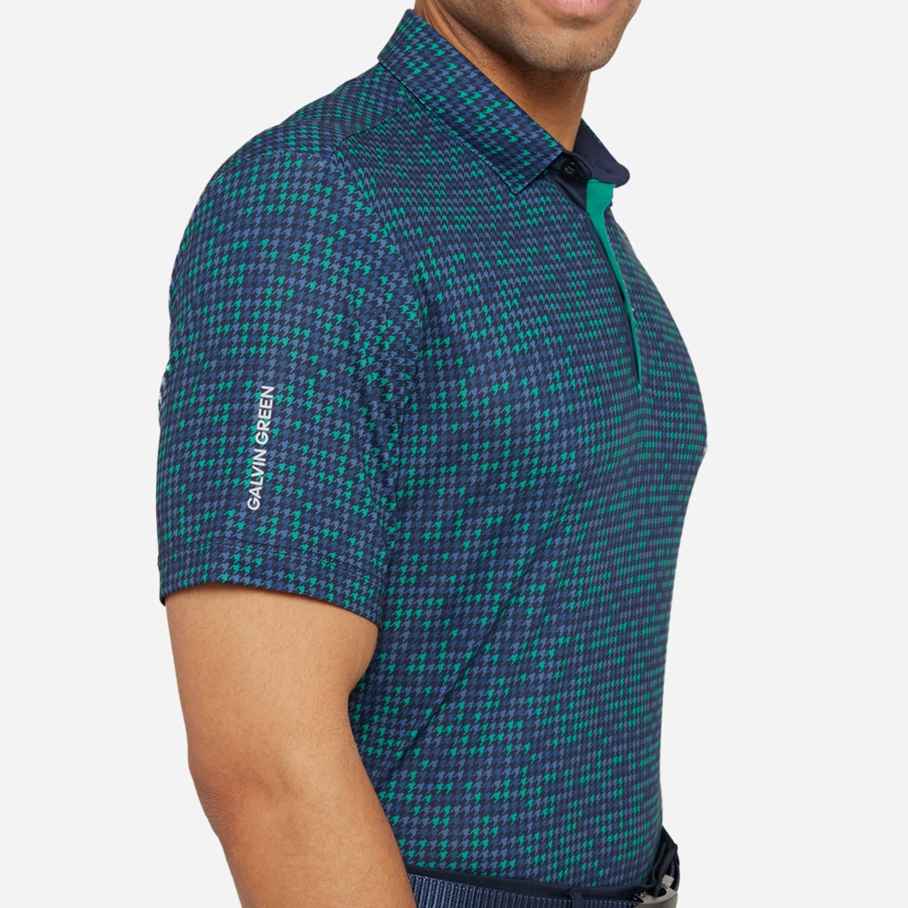 UPF Rated Fabric Casual Layering Galvin Green Marlo Polo Shirt - Navy/Golf Green