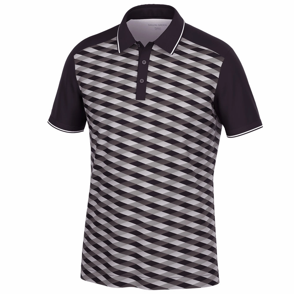 Galvin Green Marlon Polo Shirt - Black/Sharkskin Recommended Breathable mesh lining