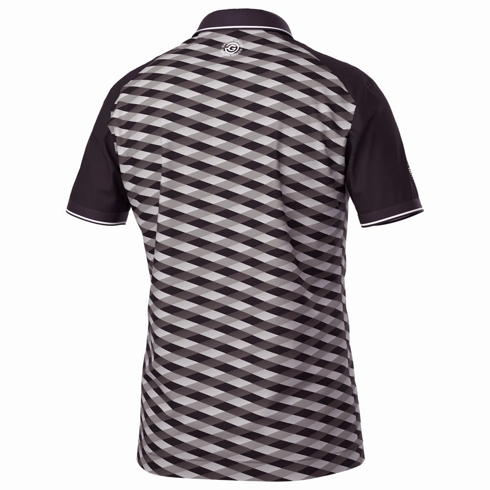 Holiday Comfort Style Stretchable Collar Band Galvin Green Marlon Polo Shirt - Black/Sharkskin