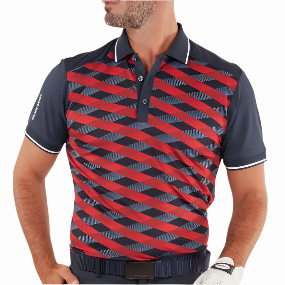 City Smart Look Galvin Green Marlon Polo Shirt - Navy/Red