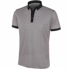Galvin Green Marlow Ventil8  Polo Shirt - Sharkskin/Black Anti Static Fabric Everyday Chic