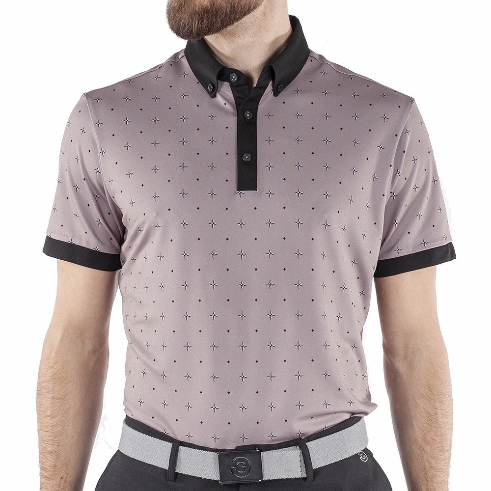 Hypoallergenic fabric Galvin Green Marlow Ventil8  Polo Shirt - Sharkskin/Black
