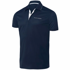 Neutral Color Men's masculinity Galvin Green Marty Tour Edition Golf Polo Shirt - Navy