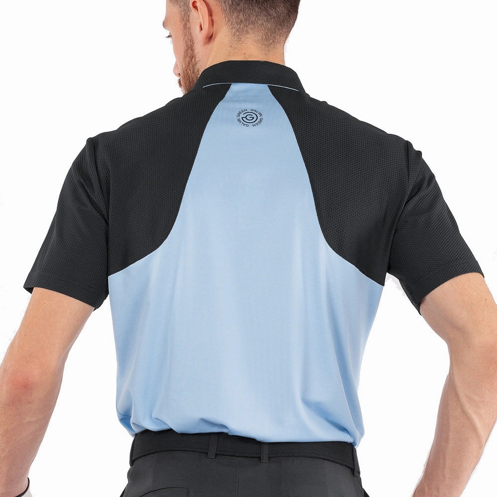Galvin Green Massimo Ventil8  Polo Shirt - Blue Bell/Black Chic Wearable