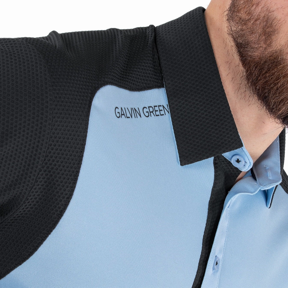 Minimalist purity Cozy Feeling Galvin Green Massimo Ventil8  Polo Shirt - Blue Bell/Black