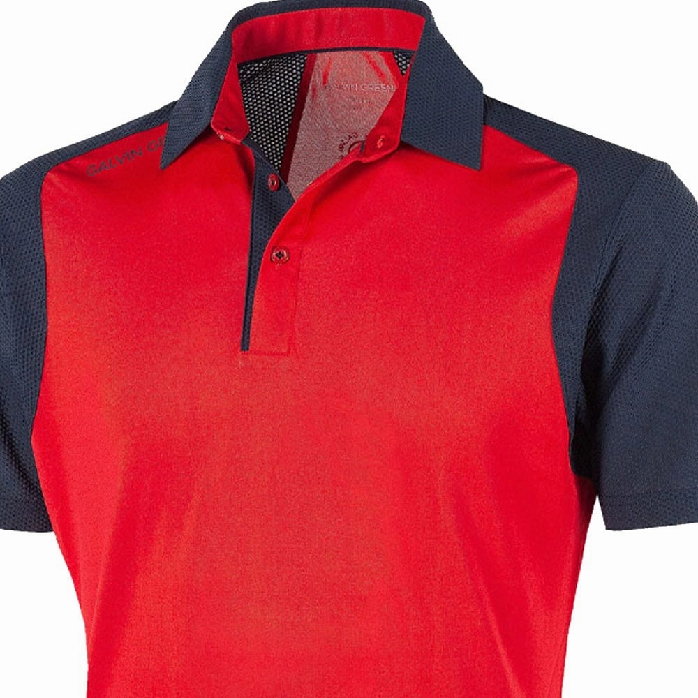Casual Must-Have Foam Print Detail Galvin Green Massimo Ventil8  Polo Shirt - Red/Navy