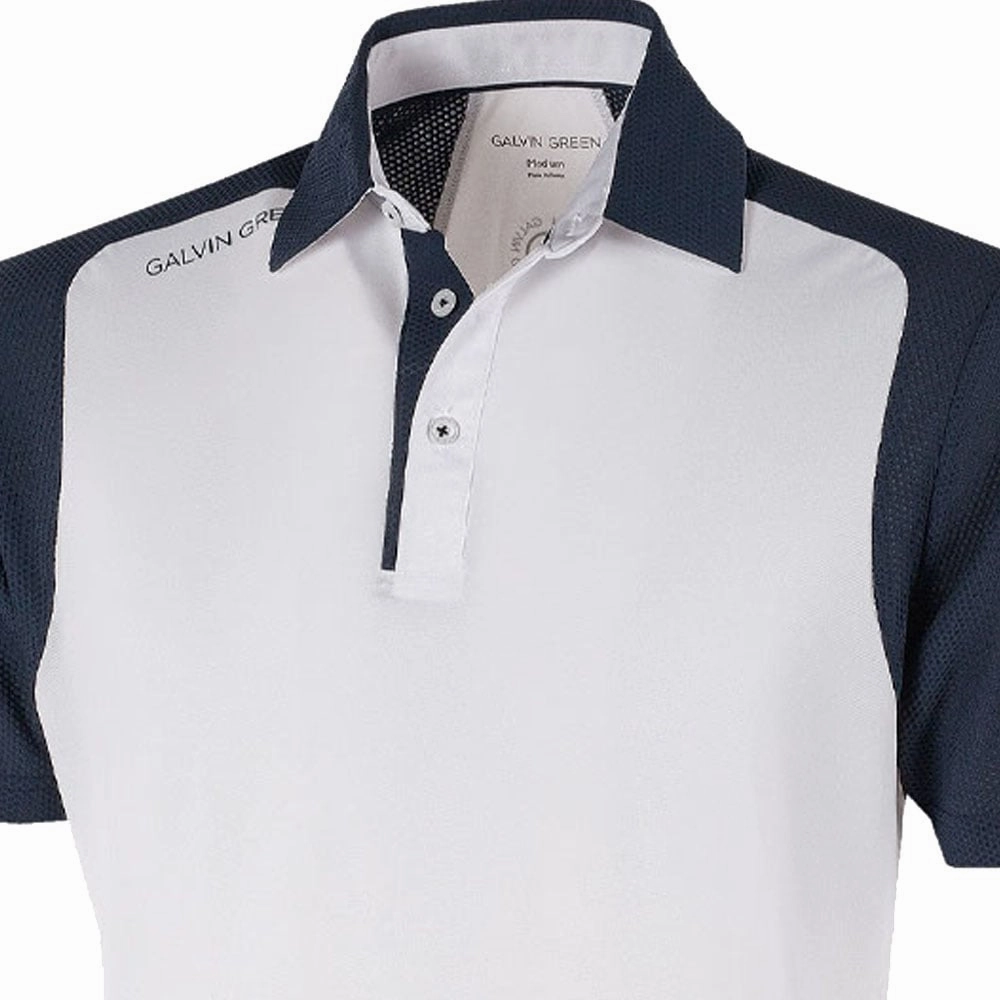 All-Season Comfort Sleek And Stylish Galvin Green Massimo Ventil8  Polo Shirt - White/Navy