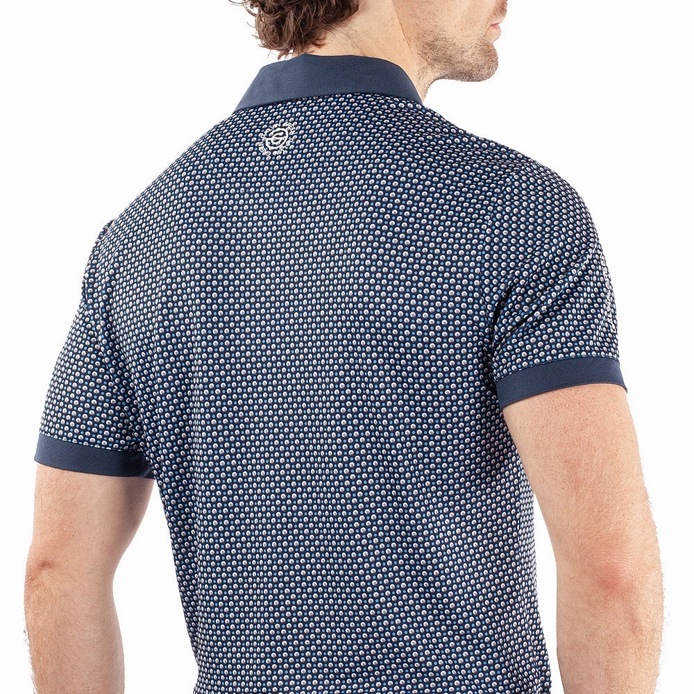 Galvin Green Mate Polo Shirt - Cool Grey/Navy Ultra Soft Blend