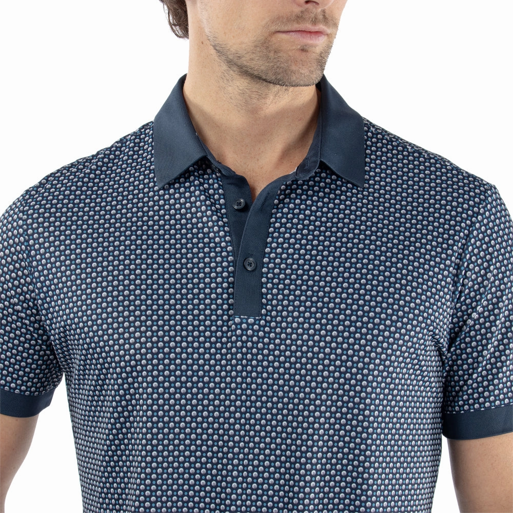 vacation wear Galvin Green Mate Polo Shirt - Cool Grey/Navy