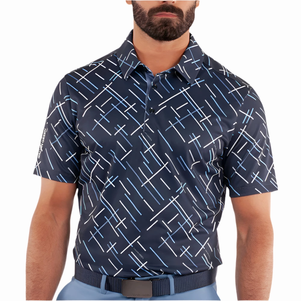 Galvin Green Mathias Polo Shirt - Navy/Moonlight Blue Versatile and Stylish Seasonal Layering