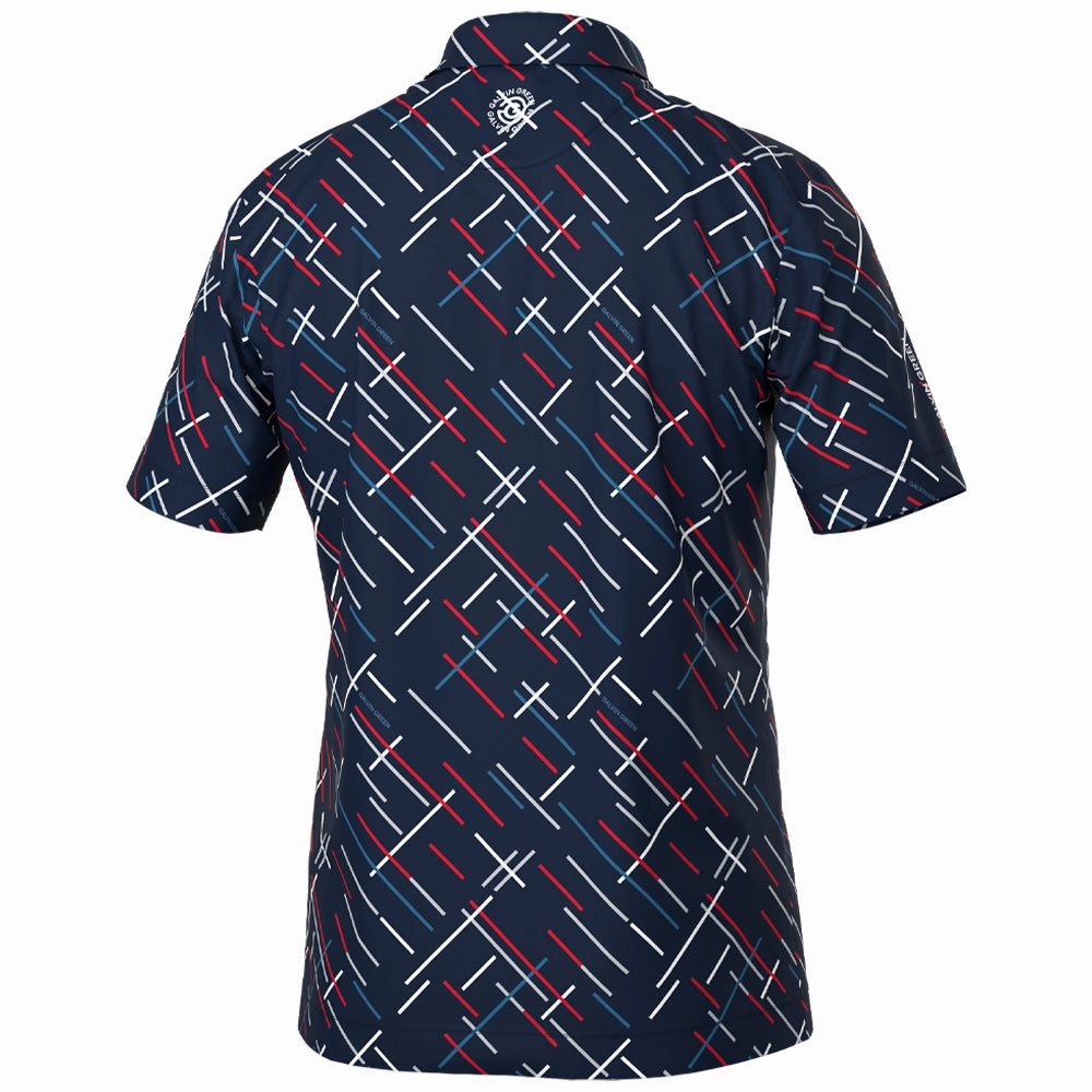 Seam Free Back Galvin Green Mathias Polo Shirt - Navy/Red
