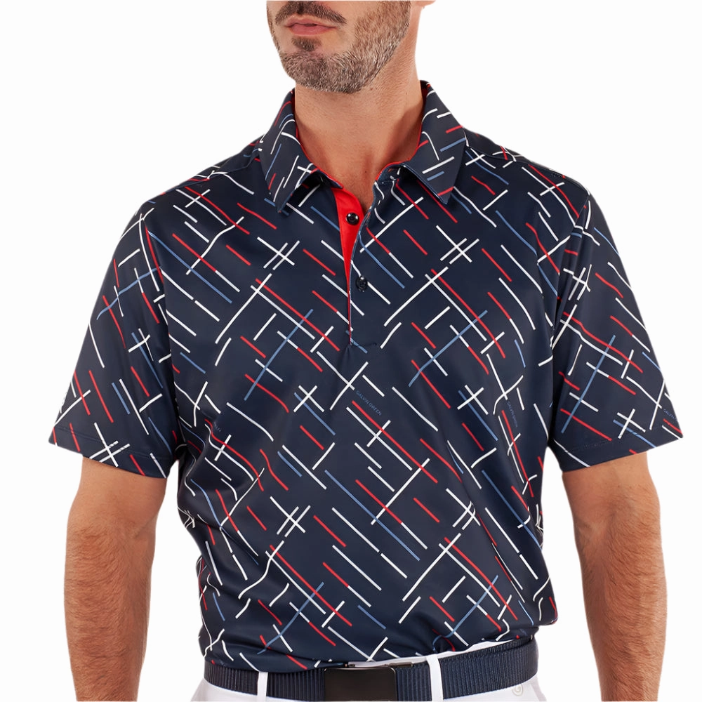 Galvin Green Mathias Polo Shirt - Navy/Red Easy Fit Seasonal Comfort Style