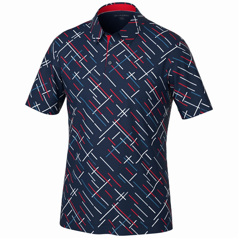 Layering Fashion Everyday Wear Galvin Green Mathias Polo Shirt - Navy/Red