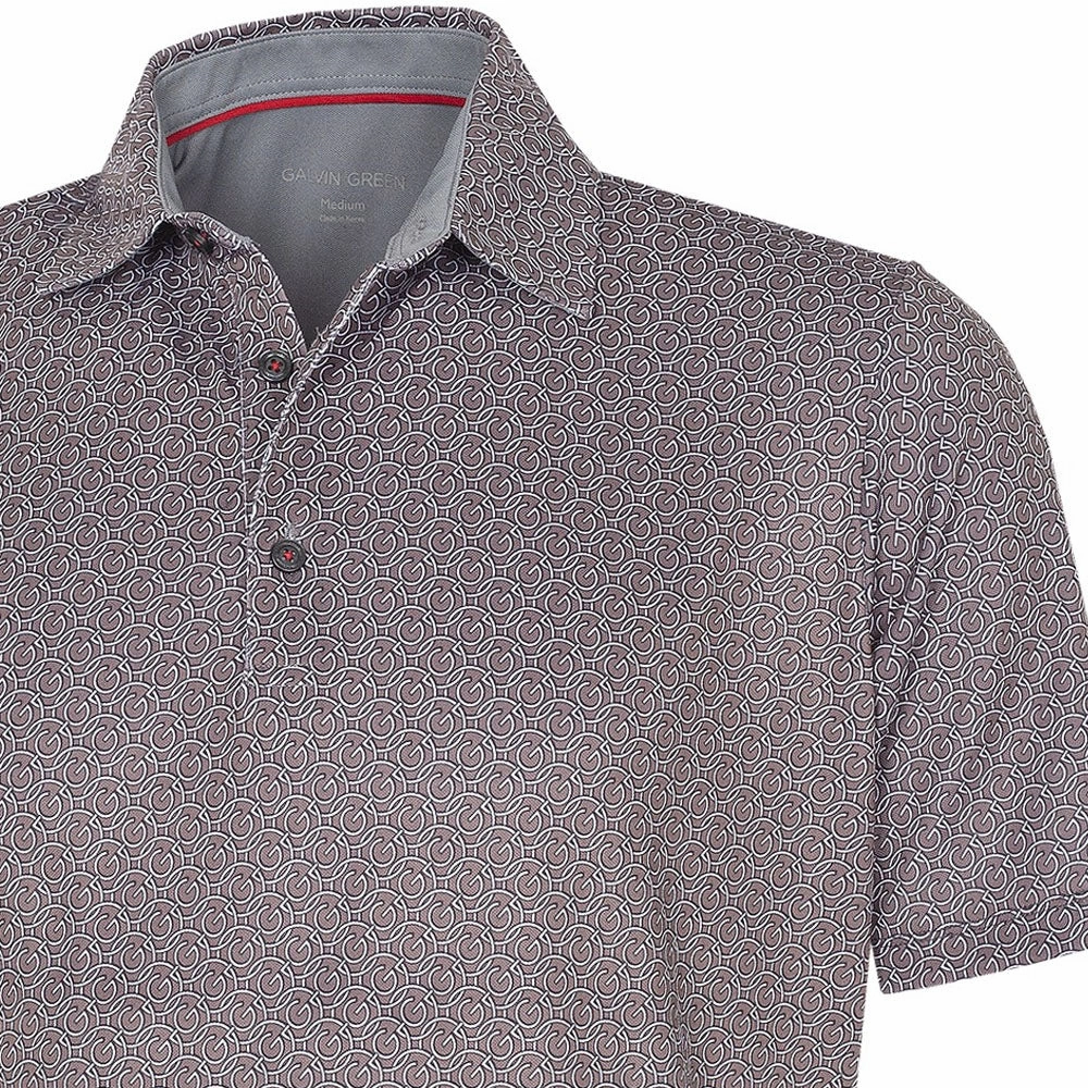 Galvin Green Mauro V8  Polo Shirt - Sharkskin/White teenagers' dry cleanable
