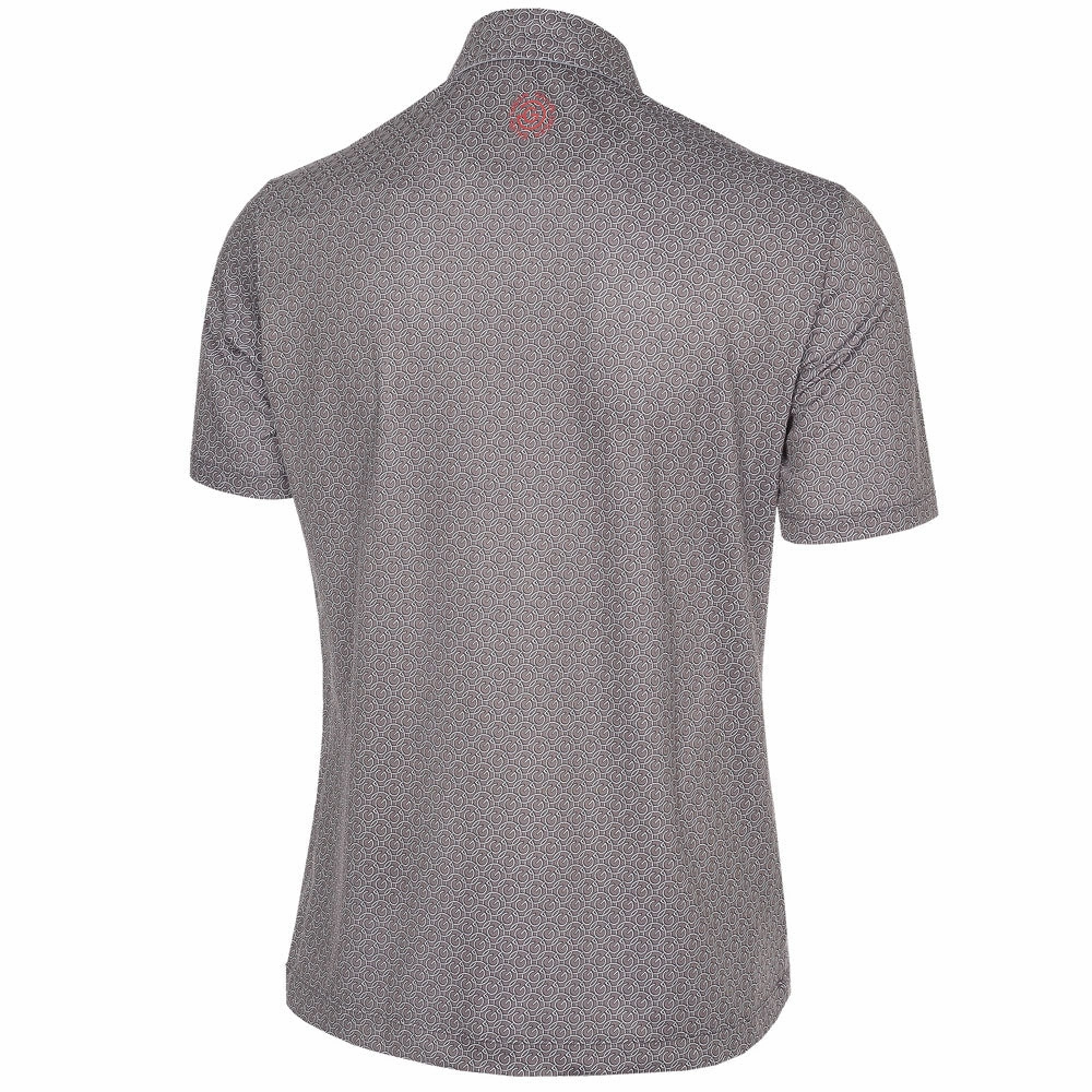 Galvin Green Mauro V8  Polo Shirt - Sharkskin/White Sustainable Dye Process Recycled Polyester