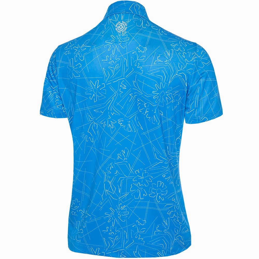 Galvin Green Maverick V8  Polo Shirt - Blue/White Minimalist Style