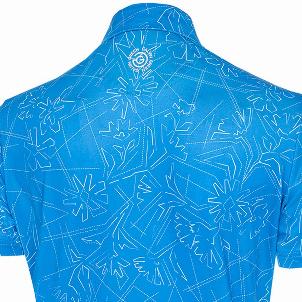 Relaxed and Comfy Quality Fabric Galvin Green Maverick V8  Polo Shirt - Blue/White