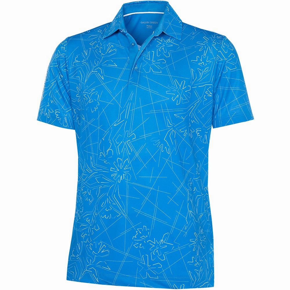 Lightweight Construction On-the-Go Comfort Galvin Green Maverick V8  Polo Shirt - Blue/White