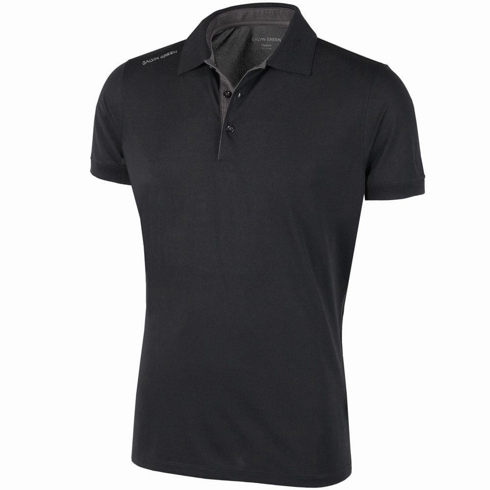Galvin Green Max V8  Polo Shirt - Black Street Outfit Contrast Inner Binding