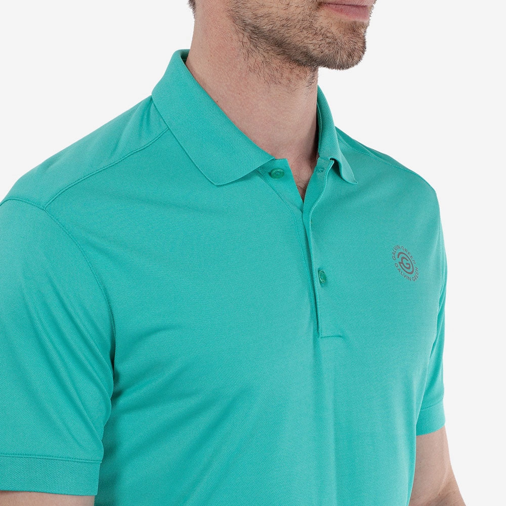 Abrasion resistant cycling outfit Galvin Green Maximilian Polo Shirt - Atlantis Green