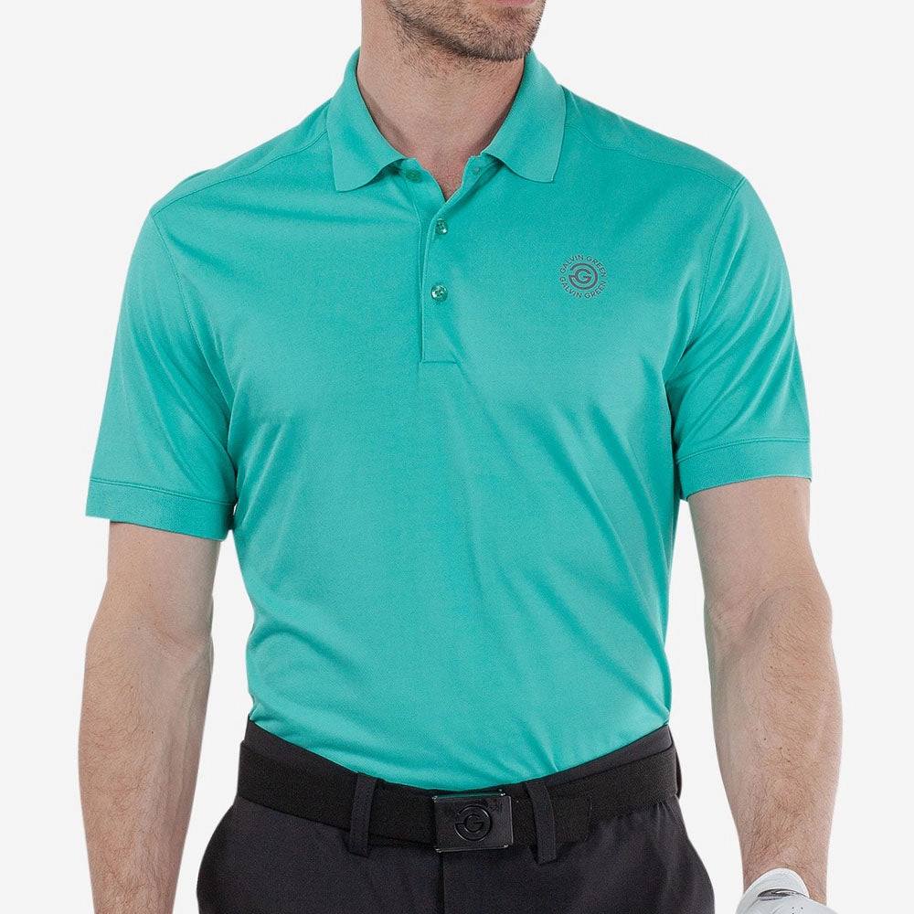 Relaxed Wear Formal Style Galvin Green Maximilian Polo Shirt - Atlantis Green