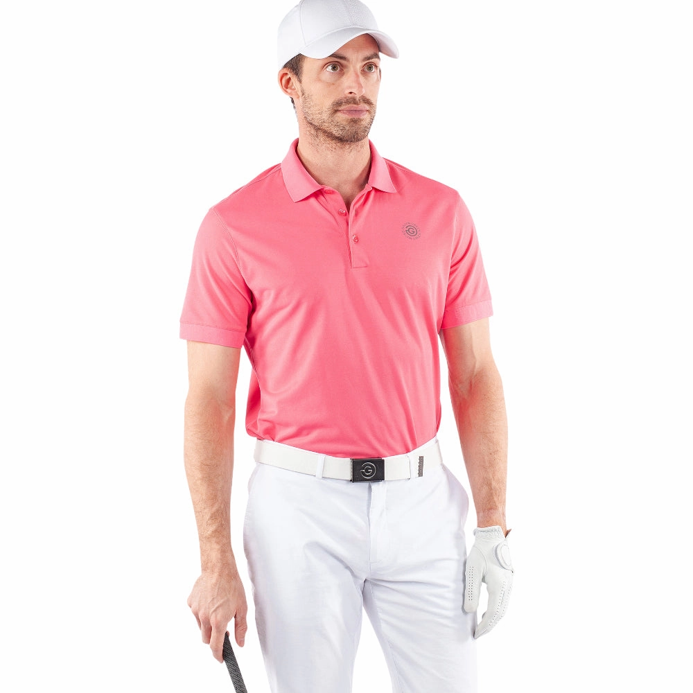 Galvin Green Maximilian Polo Shirt - Camelia Rose Smooth Jersey Texture