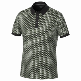 Fun Prints Chill Style Galvin Green Maxwell Polo Shirt - Black/Fresh Green