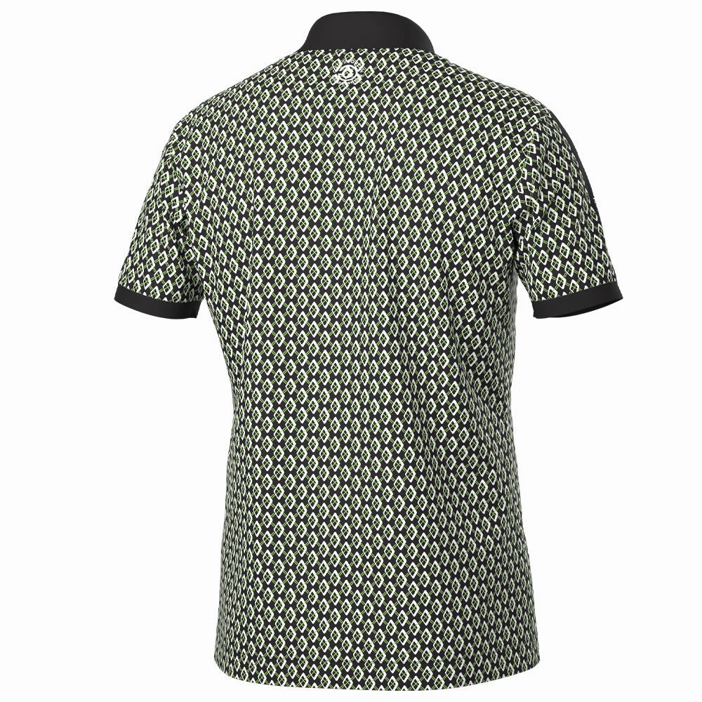 Chic Wearable Polka Dot Pattern Galvin Green Maxwell Polo Shirt - Black/Fresh Green