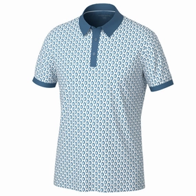 Galvin Green Maxwell Polo Shirt - Moonlight Blue/White Sleek Fit