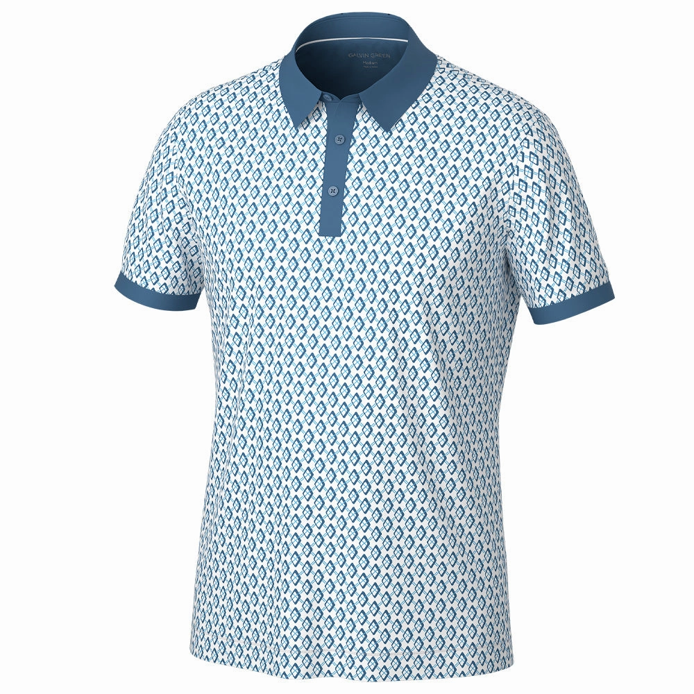 Galvin Green Maxwell Polo Shirt - Moonlight Blue/White Sleek Fit