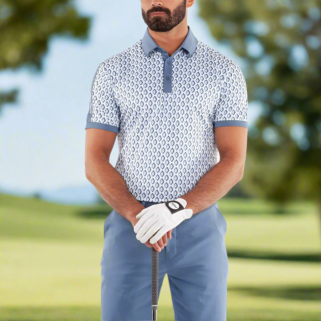 Galvin Green Maxwell Polo Shirt - Moonlight Blue/White Classic Layer Wear