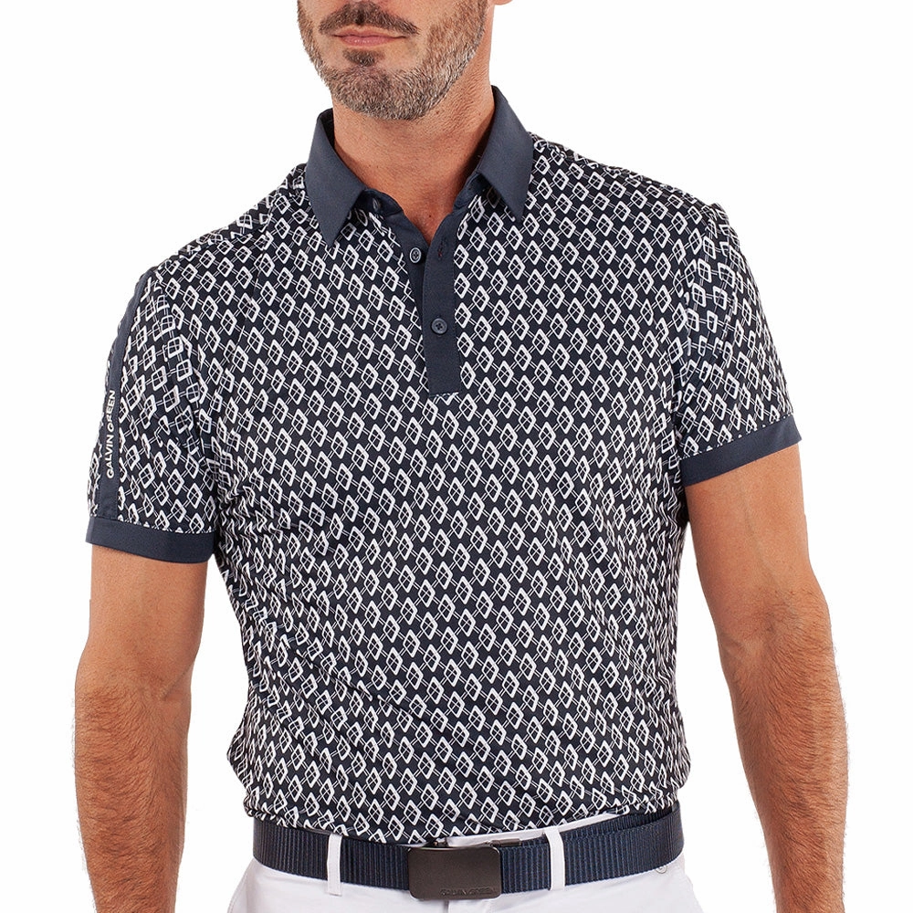 Galvin Green Maxwell Polo Shirt - Navy/Cool Grey Airflow Ventilation Ultra Soft Finish