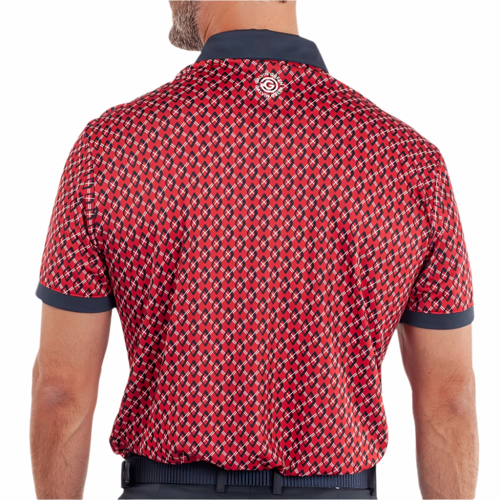 Galvin Green Maxwell Polo Shirt - Red/Navy AntiStatic Properties Functional Comfort