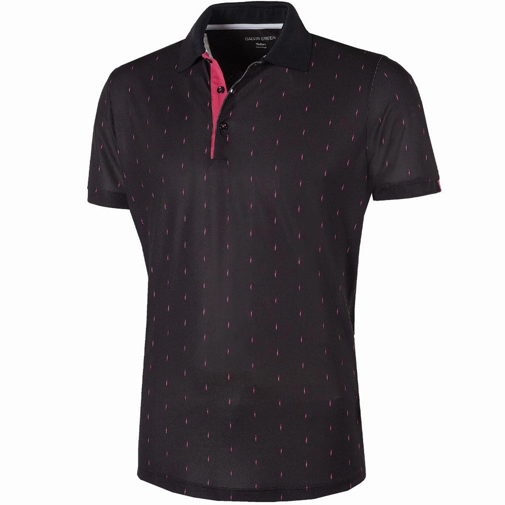 Galvin Green Mayson Ventil8  Polo Shirt - Pink/Black Heathered Fabric Quality Fabric